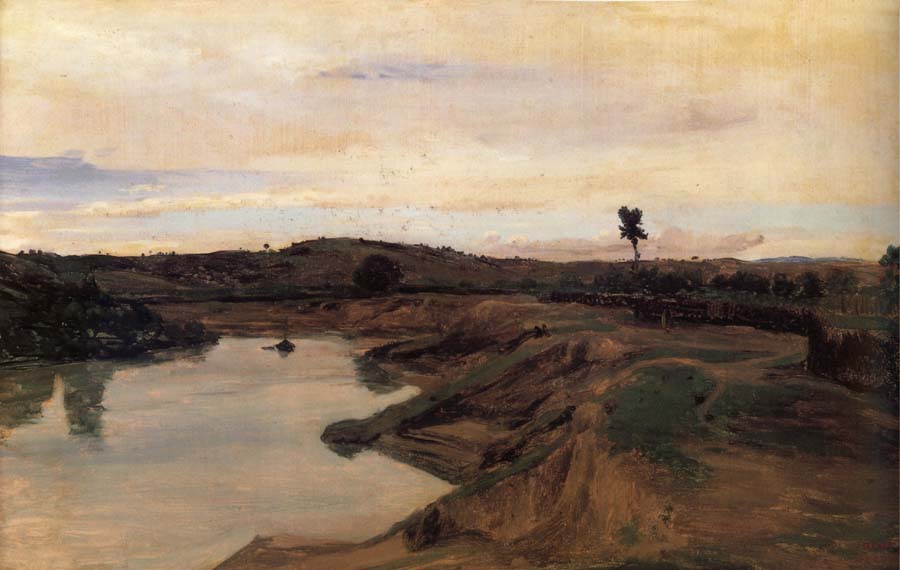 Corot Camille The walk of Poussin Campina of Rome